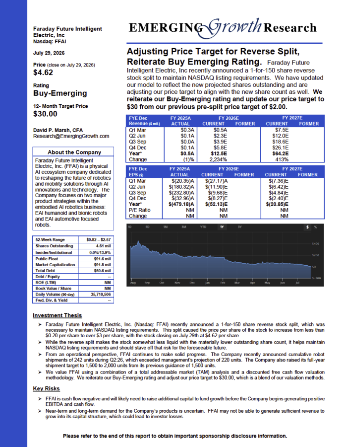 FFAI Flash Report 7.29.26