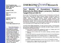 First Phosphate Corp. (NASDAQ: FRSPF) (OTCQX: FRSPF) (CSE: PHOS) Emerging Growth Research Report – October 21, 2026