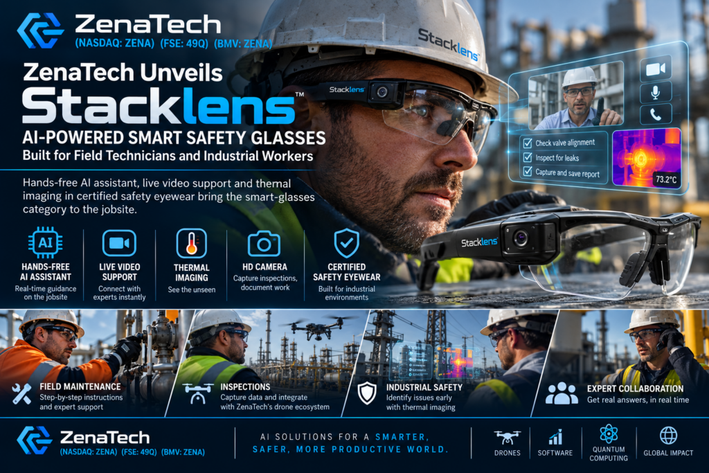 ZenaTech (NASDAQ: ZENA) Unveils Stacklens™, AI-Powered Smart Safety Glasses Built for Field Technicians and Industrial Workers