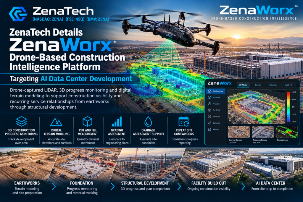 ZenaTech (NASDAQ: ZENA) Details ZenaWorx Drone-Based Construction Intelligence Platform Targeting AI Data Center Development